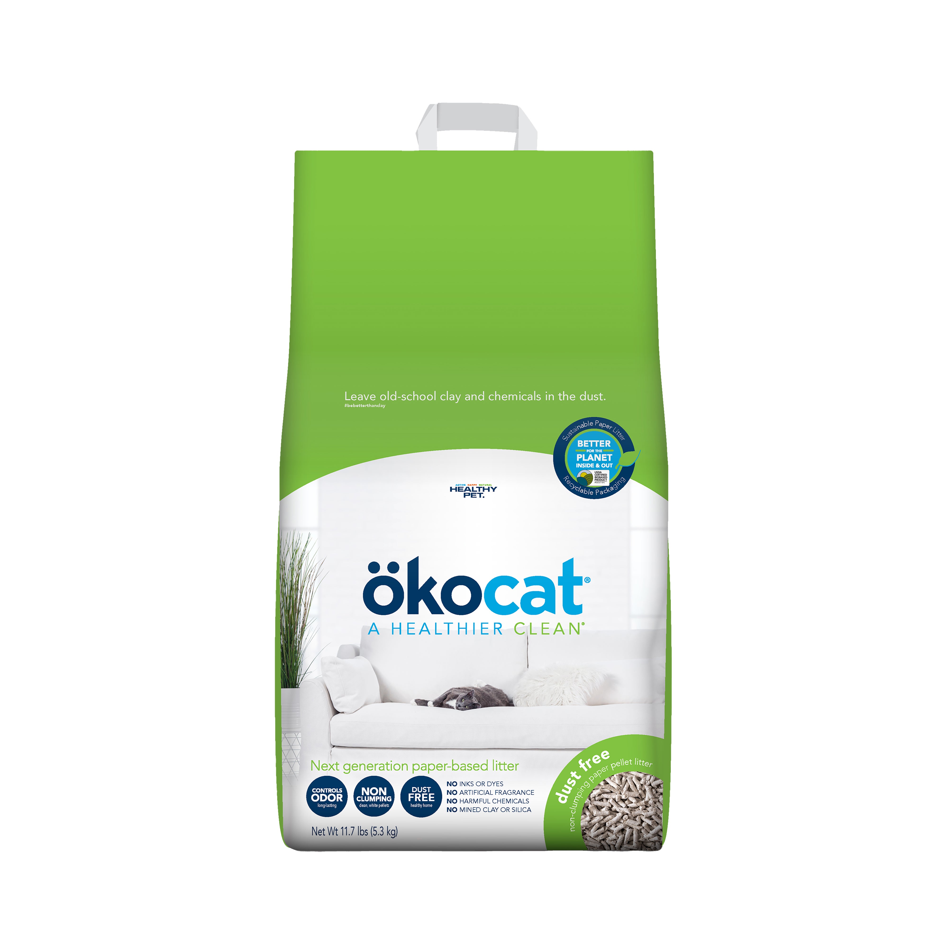 Okocat Dust Free Non-Clumping Paper Pellet Cat Litter