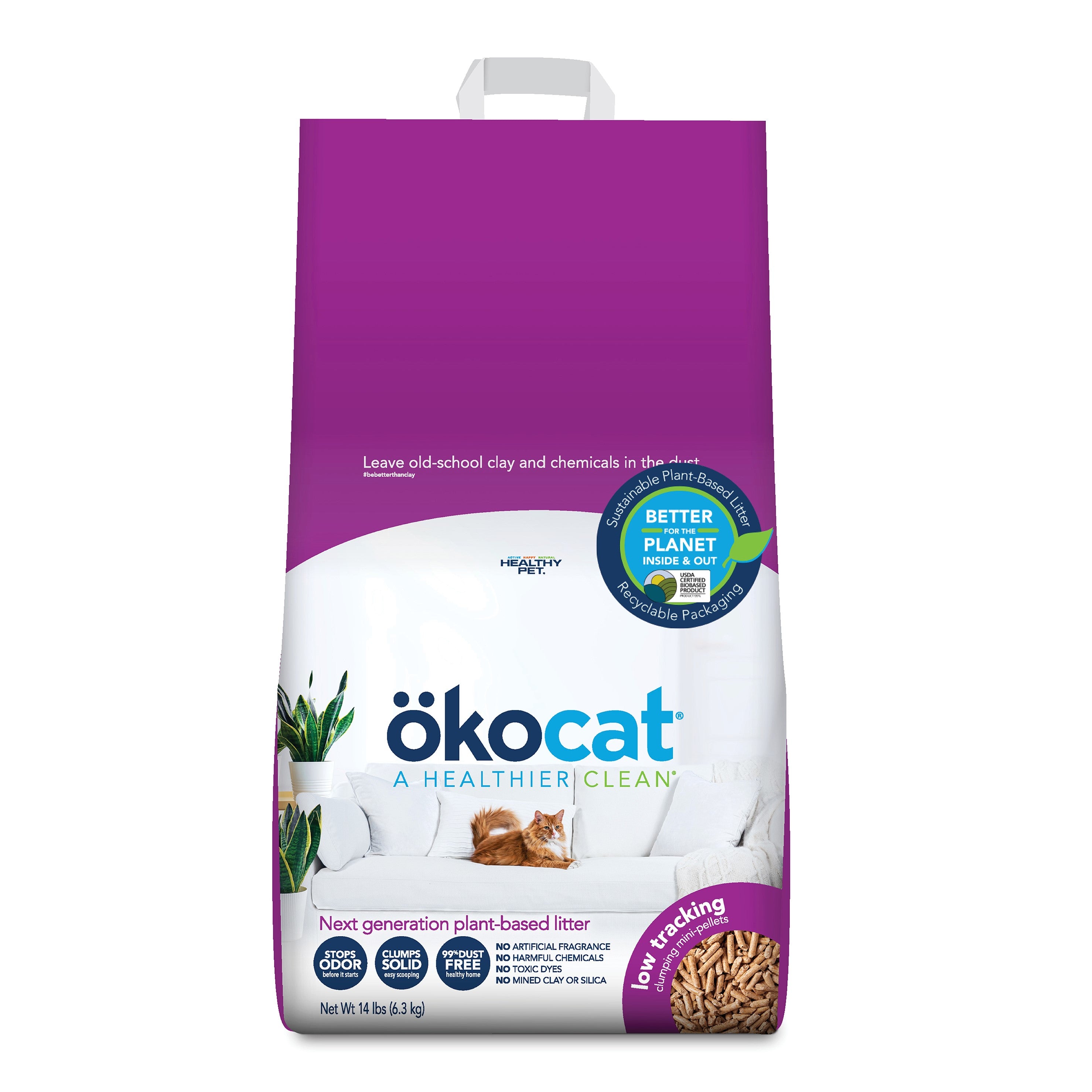 okocat Less Mess Clumping Natural Wood Litter Low Tracking
